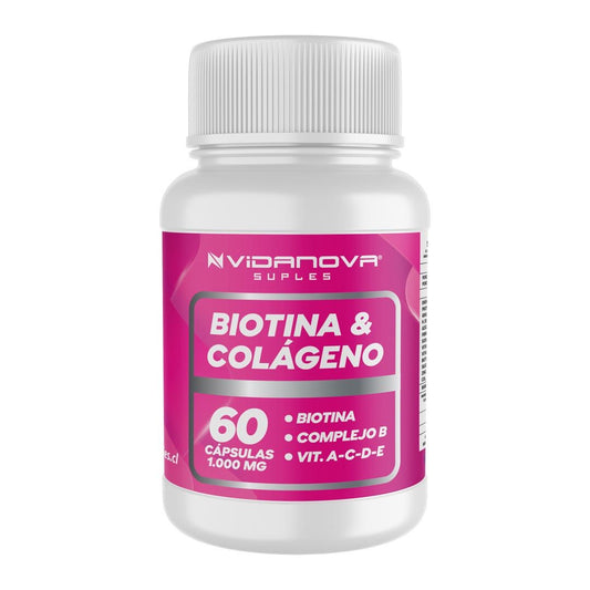 Biotina  Colágeno 60 Cápsulas – Cabello, Piel y Uñas