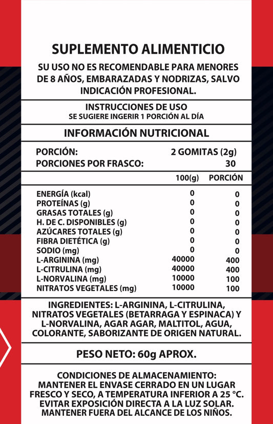 Óxido Nítrico Gomitas – 60 Gomitas
