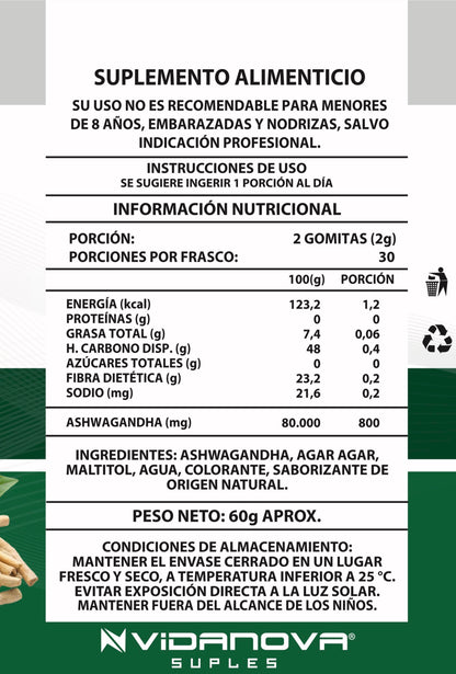 Ashwagandha en Gomitas – 60 Unidades 🌿