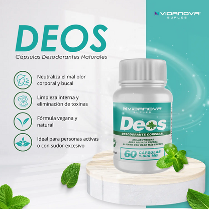 Deos Cápsulas Desodorante Corporal Natural  60 Cápsulas