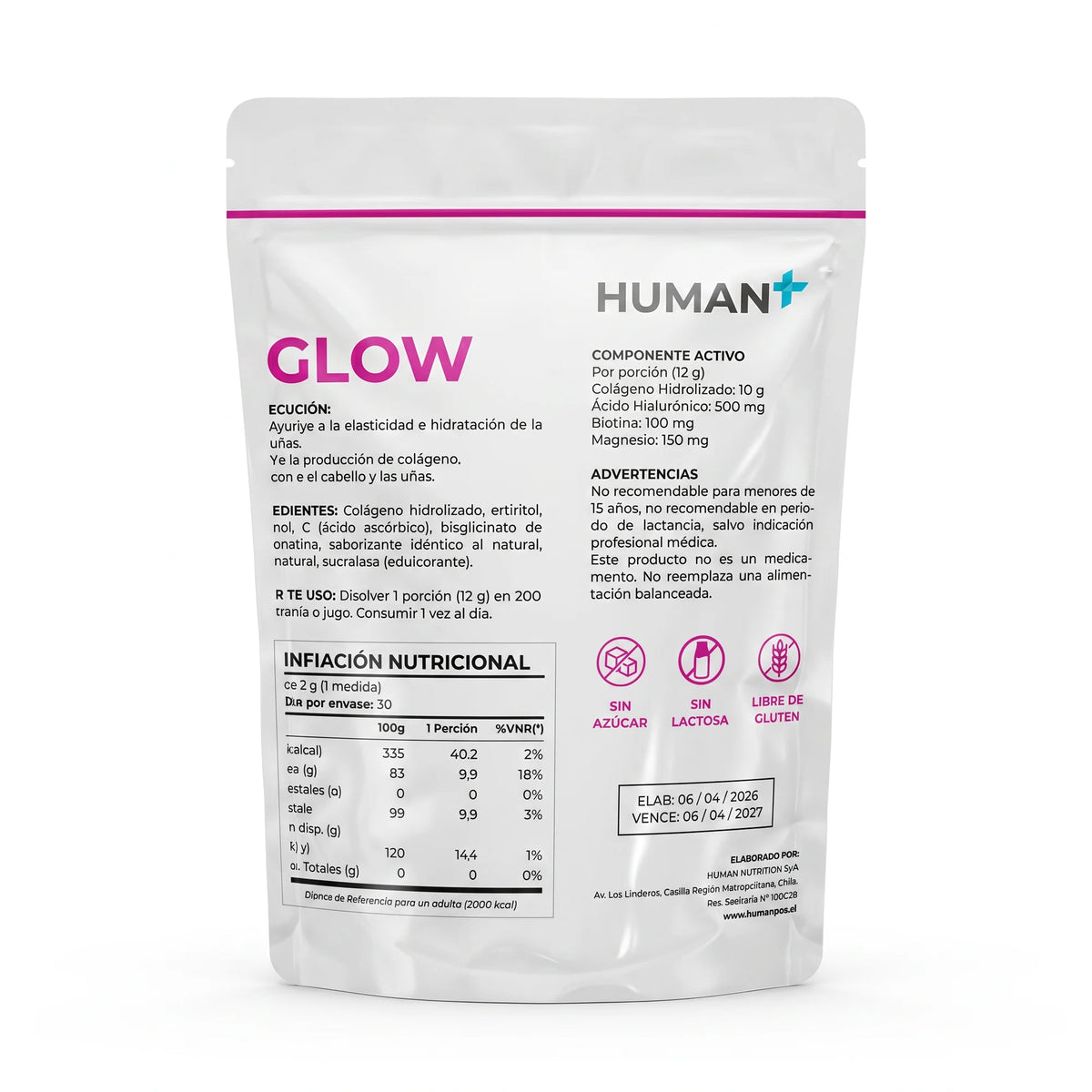 Colágeno + Belleza Human Glow 360gr